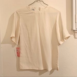 Vintage NWT Silk short sleeve blouse cream